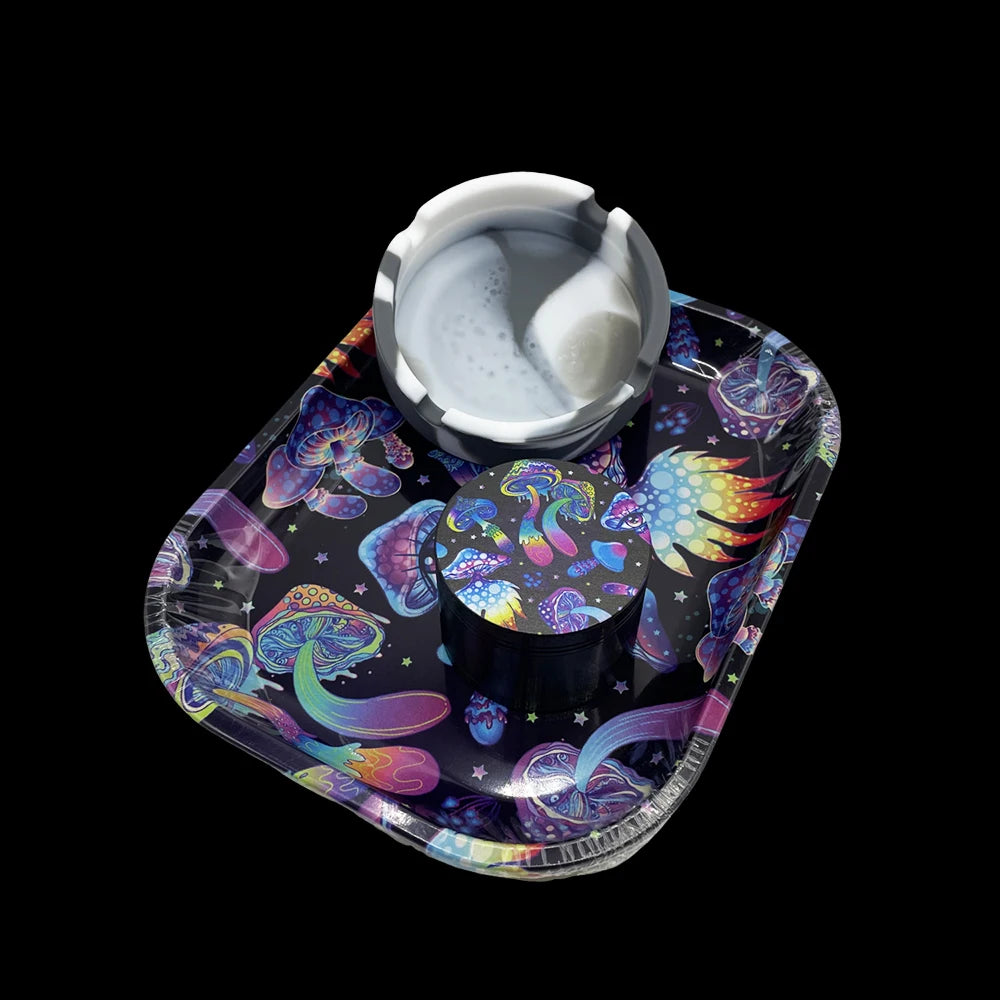 ShroomSpaze GreenZmoke Set Grinder + Tablett + Ashtray