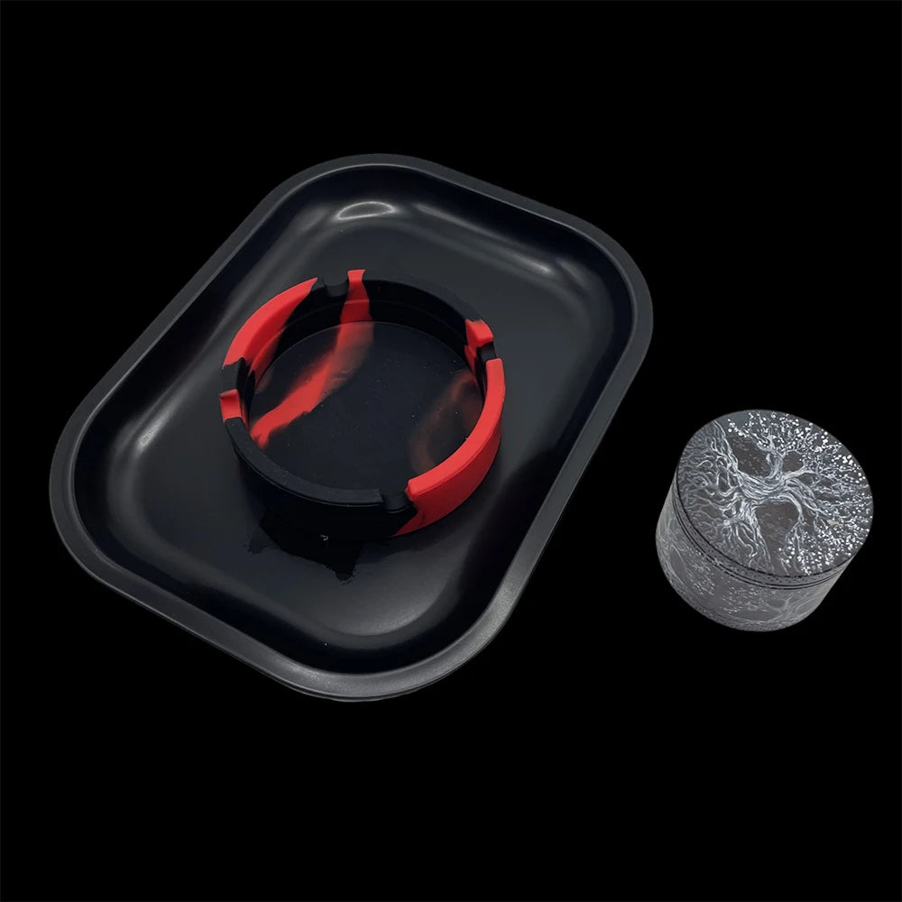 Black&Red GreenZmoke Set Grinder + Tablett + Ashtray