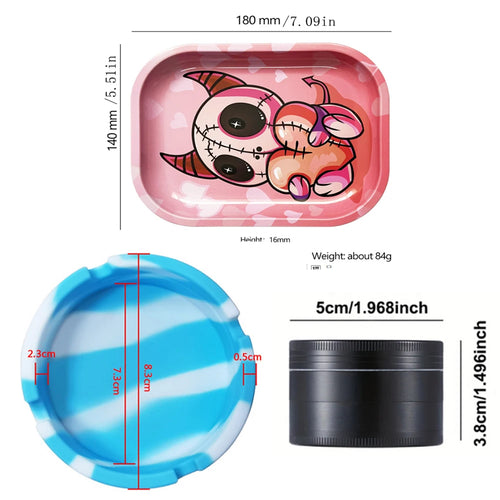 CosmicGaze GreenZmoke Set Grinder + Tablett + Ashtray