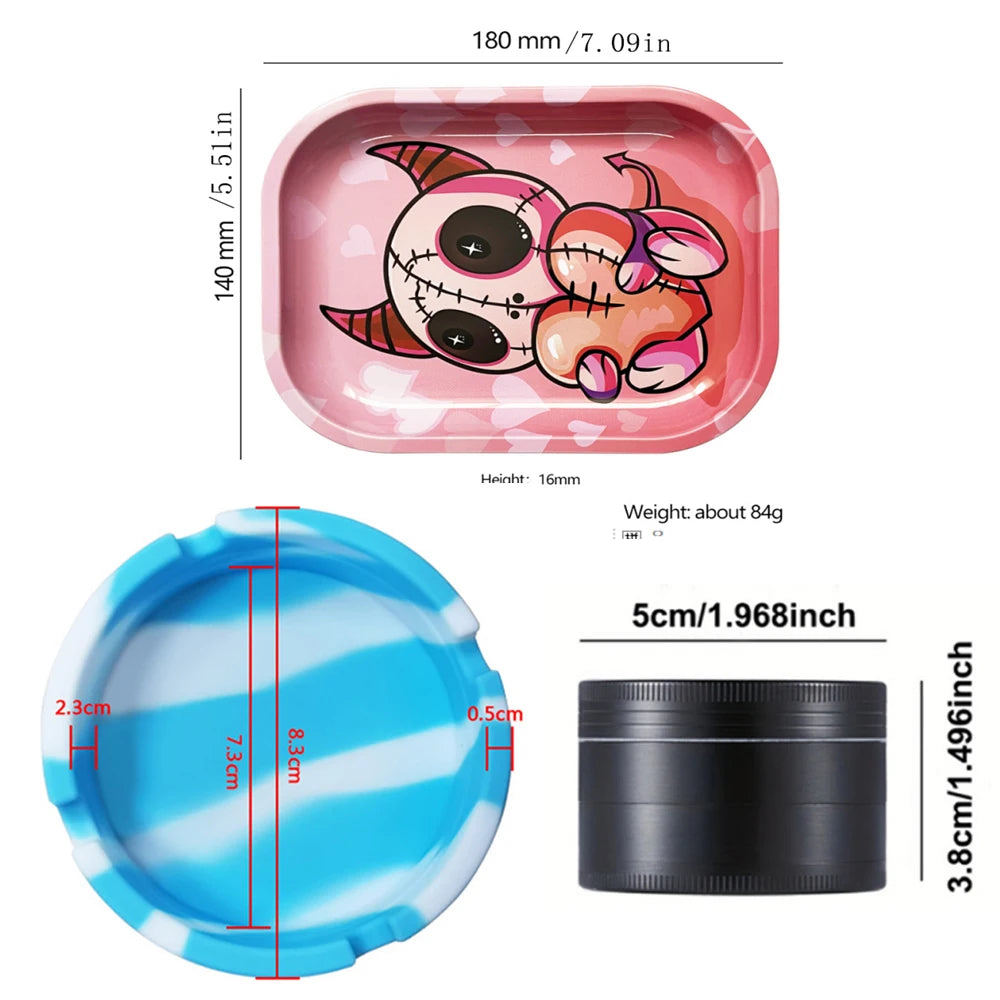 ShroomSpaze GreenZmoke Set Grinder + Tablett + Ashtray